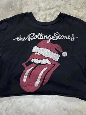 The Rolling Stones Preowned Large Cropped Sweatshirt
